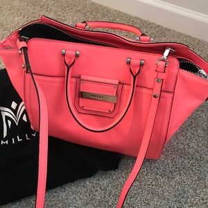 Milly satchel in fluorescent coral pink!